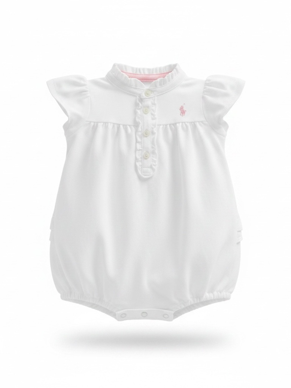 Ralph Lauren - White Baby Romper with Vintage-Inspired Detail